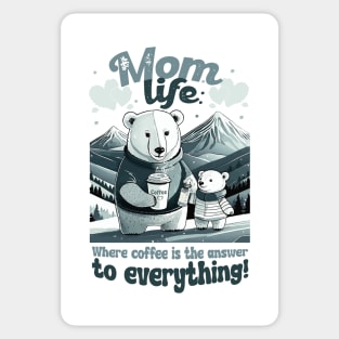 mom bear + coffee Sticker